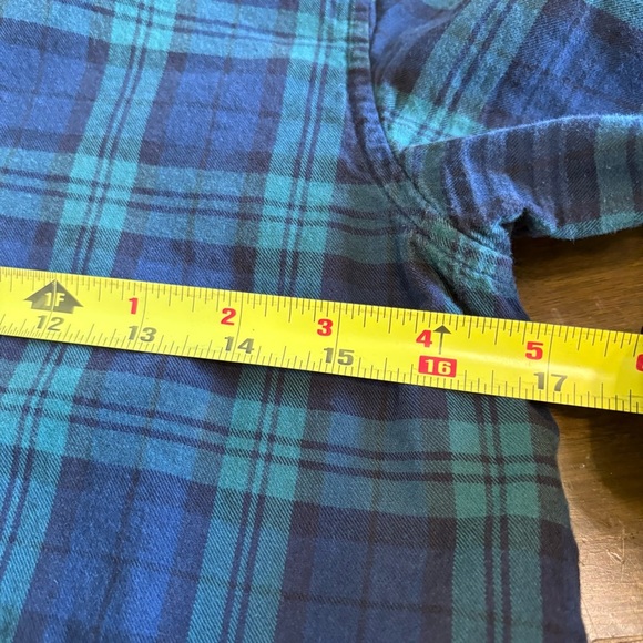 Maison Scotch & Soda Green Plaid Grid Shirt Dress Leather Stars Patch Button S - Picture 6 of 9